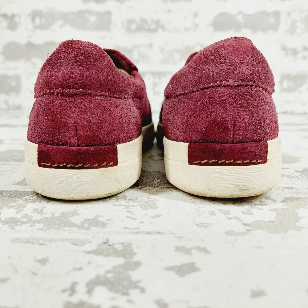 Earth Origins Womens Melissa Purple Red Suede Leather Slip On Casual Loafers V55
